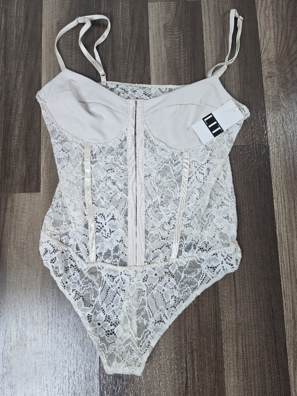 NWT LIT Boutique Lace Night Bustier Bodysuit Regencycore Boudoir Coquette. M